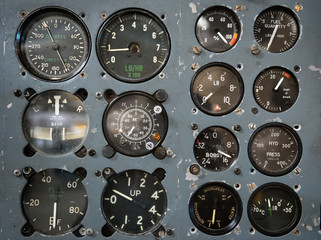 Vintage flight instrument panel