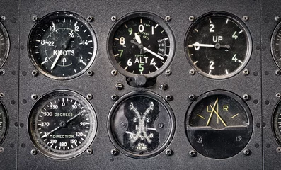 Vintage flight instrument panel © Andrew Deer