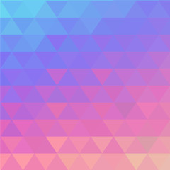 Fototapeta premium Vibrant hologram vector background. Chrome effect. Holographic geometric texture. Futuristic template with shiny effect. Triangular elements card, square composition. 80s-90s abstract backdrop