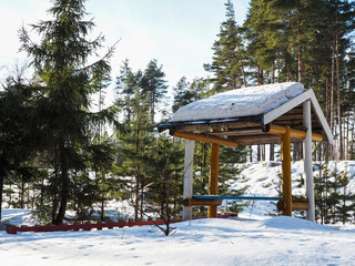 gazebo in the woods
