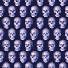 Sculls seamless pattern 3d rendering