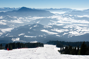 Skiing park Kubinska Hola, Travel destination for winter vacations. © hurvajs