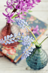 Spring flowers in vases