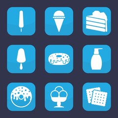 Set of 9 filled cream icons