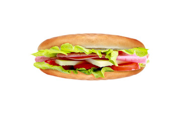 sandwich with lettuce and salami