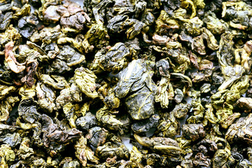 Closeup of Green Leaf Tea