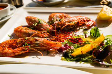 ready to eat grilled shrimp with lime