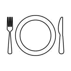 dish with kitchen cutlery isolated icon vector illustration design
