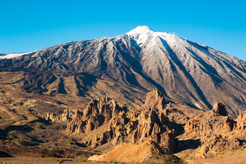 Teide National Park in winter time in Tenerife, Canary Islands