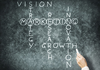 Fototapeta premium Woman draw crossword