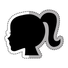 female profile silhouette icon vector illustration design