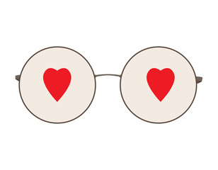 Isolated glasses with heart shapes, Vector illustration