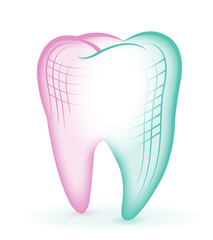 Dente e gengiva, disegno a mano, odontoiatria, pulizia dentale, igiene orale