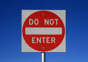 do not enter sign