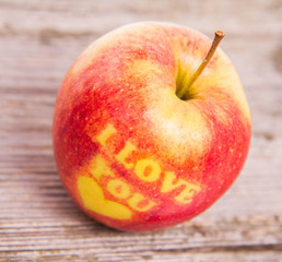 An apple with the 