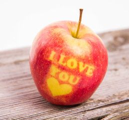 An apple with the 