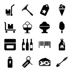 Set of 16 product filled icons
