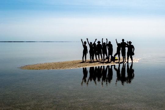 people on the beach