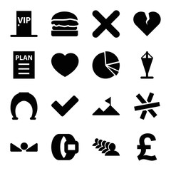 Set of 16 shape filled icons