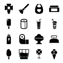 Set of 16 soft filled icons