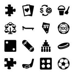 Set of 16 leisure filled icons
