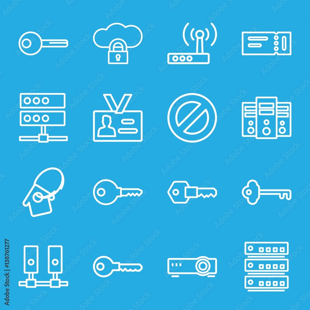 Poster set of 16 access outline icons