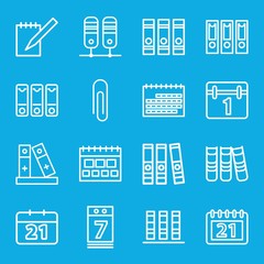 Set of 16 binder outline icons