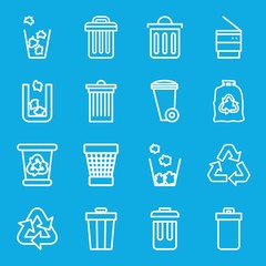 Set of 16 waste outline icons