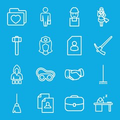 Set of 16 job outline icons