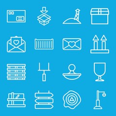 Set of 16 post outline icons