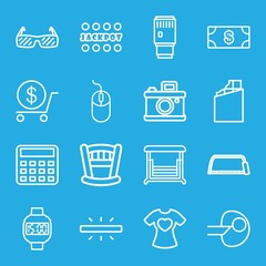 Set of 16 image outline icons