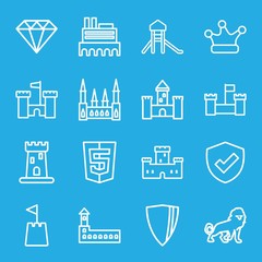 Set of 16 royal outline icons