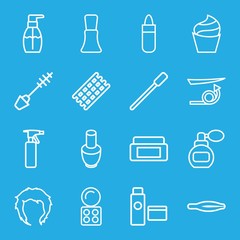 Set of 16 cosmetic outline icons