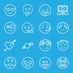 Set of 16 feeling outline icons