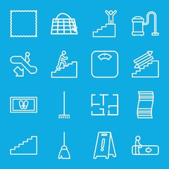 Set of 16 floor outline icons