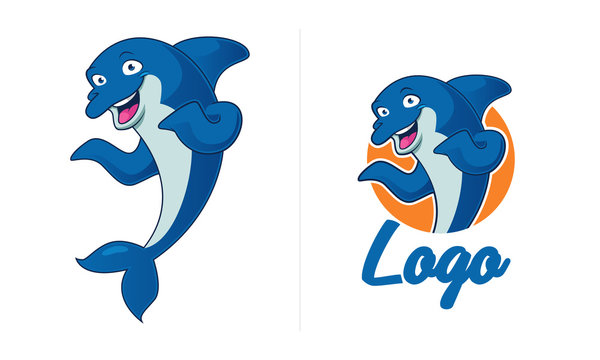 Dolphin vector mascot and logo design