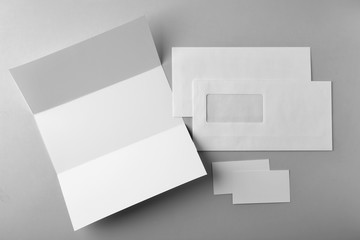 Set of blank items for branding on  white background