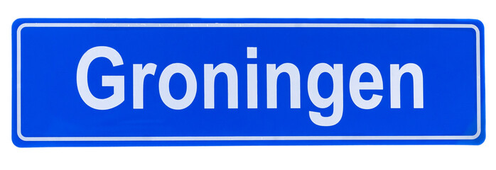 Dutch road sign at the Groningen city limit