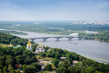 Metro bridge across the Dnieper River in Kiev