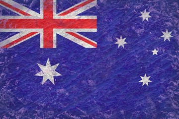 Vintage Australia flag texture  on textured stucco