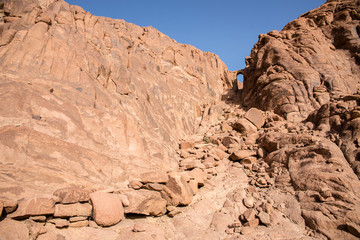 Fototapeta premium beautiful landscape in the mountains of Sinai at dawn