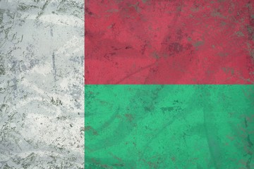 Madagascar flag texture  on particleboard