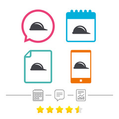 Hard hat sign icon. Construction helmet symbol.