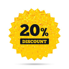 20 percent discount sign icon. Sale symbol.