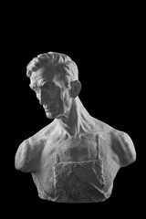 White plaster bust, sculptural portrait of the Master