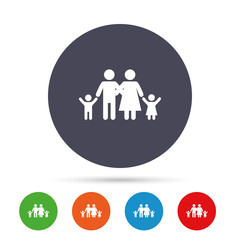 Fototapeta premium Family icon. Parents with children symbol.