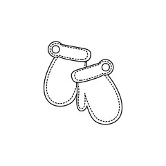 figure winter gloves icon, vector illustraction design