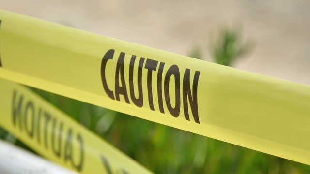  High quality video of caution tape in 4K