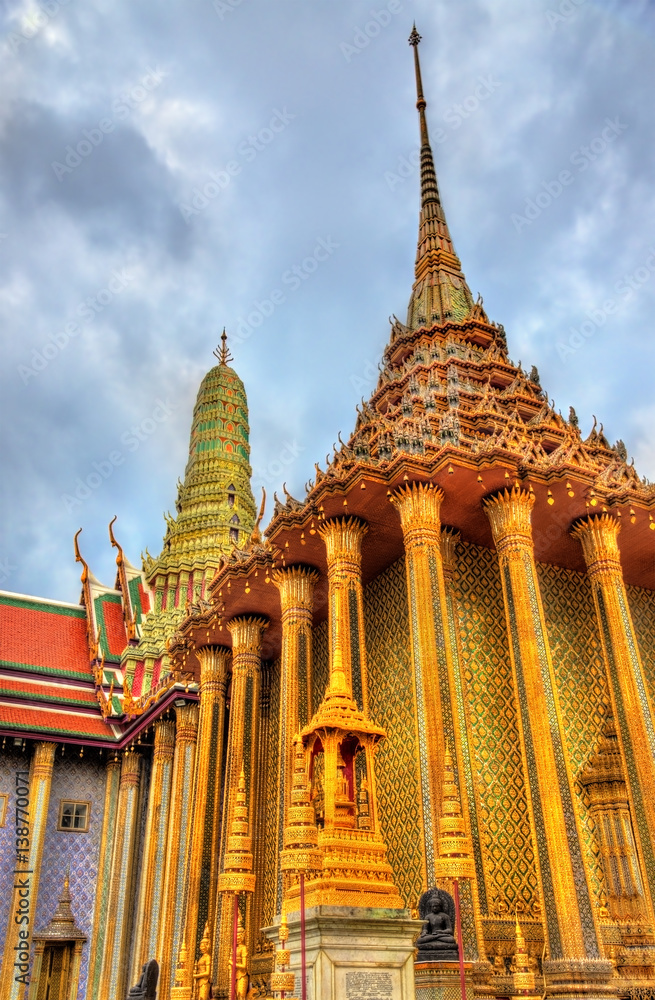 Sticker Wat Phra Kaew Ancient, temple of the Emerald Buddha in Bangkok, Thailand