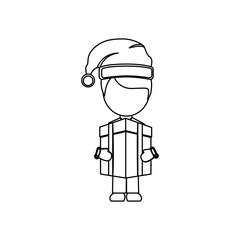 figure person with box gift icon, vector illustraction design image